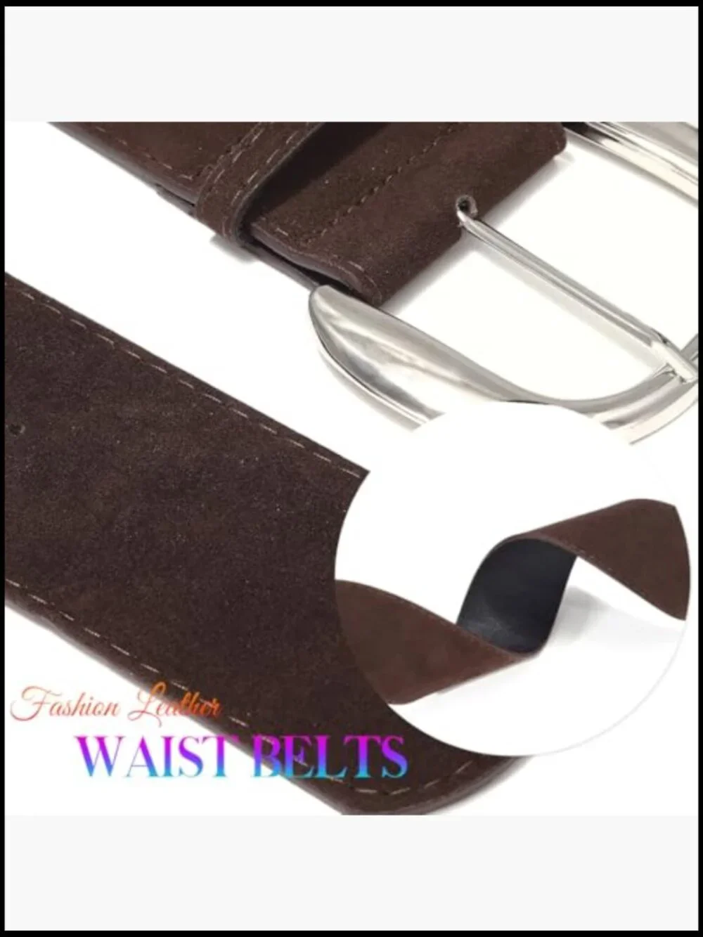 Vintage Suede Western Wide Belt Chunky Thick Waist Belt Women Adjustable
